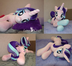 Size: 1280x1180 | Tagged: safe, artist:lanacraft, character:starlight glimmer, bedroom eyes, clothing, irl, photo, plushie, socks, solo, striped socks
