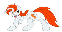 Size: 800x420 | Tagged: safe, artist:dfectivedvice, oc, oc only, oc:karma, species:pony, species:unicorn, cutie mark, female, mare, ms paint, ponified, reddit, simple background, upvote, white background