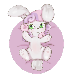 Size: 900x950 | Tagged: safe, artist:alasou, character:sweetie belle, species:rabbit, bunnified, cute, diasweetes, solo, species swap, weapons-grade cute