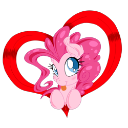 Size: 2000x2000 | Tagged: safe, artist:dfectivedvice, artist:dragonfoorm, character:pinkie pie, heart, simple background, solo, transparent background