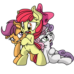 Size: 2000x2000 | Tagged: safe, artist:dfectivedvice, artist:pananovich, character:apple bloom, character:scootaloo, character:sweetie belle, species:pegasus, species:pony, belly button, bipedal, cutie mark crusaders, simple background, transparent background
