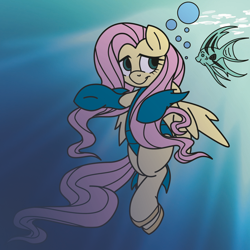 Size: 2000x2000 | Tagged: safe, artist:dfectivedvice, artist:pananovich, character:fluttershy, aquaman, crossover, fish, solo, superhero, underhoof