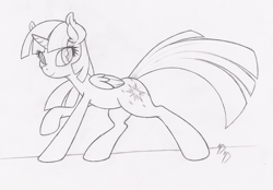 Size: 1000x694 | Tagged: safe, artist:dfectivedvice, character:twilight sparkle, character:twilight sparkle (alicorn), species:alicorn, species:pony, female, grayscale, mare, monochrome, solo, traditional art