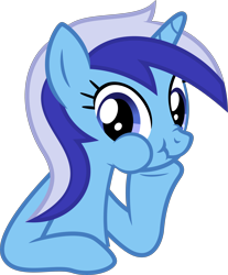 Size: 4000x4821 | Tagged: safe, artist:ambassad0r, character:minuette, episode:amending fences, g4, my little pony: friendship is magic, absurd resolution, chewing, cute, eating, leaning, looking at you, minubetes, nose wrinkle, puffy cheeks, scrunchy face, simple background, solo, transparent background, vector