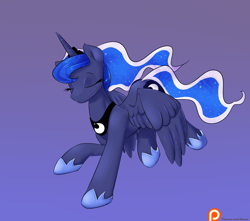 Size: 1750x1550 | Tagged: safe, artist:alasou, character:princess luna, eyes closed, horseshoes, patreon, patreon logo, solo
