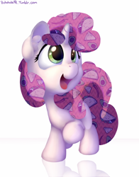 Size: 1100x1400 | Tagged: safe, artist:bobdude0, character:sweetie belle, cute, food, looking up, open mouth, pun, raised hoof, simple background, smiling, solo, taco, taco belle, visual gag