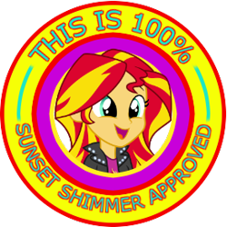 Size: 270x270 | Tagged: safe, artist:ambassad0r, character:sunset shimmer, my little pony:equestria girls, approval, cute, female, open mouth, reaction image, seal of approval, shimmerbetes, shimmersmile, simple background, smiling, solo, transparent background