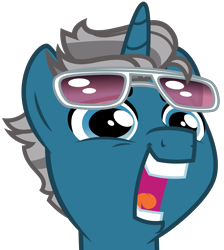 Size: 3500x3912 | Tagged: safe, artist:ambassad0r, character:fashion plate, episode:canterlot boutique, g4, my little pony: friendship is magic, faec, fashion reaction, male, open mouth, simple background, solo, sunglasses, transparent background, vector