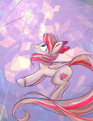 Size: 694x900 | Tagged: safe, artist:mirroredsea, character:angel wings, species:pegasus, species:pony, episode:top bolt, g4, my little pony: friendship is magic, bow, cute, female, hair bow, looking up, mare, smiling, solo