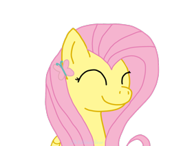 Size: 1024x868 | Tagged: safe, artist:kaifloof, character:fluttershy, species:pegasus, species:pony, g4, bust, butterfly, ear piercing, earring, eyes closed, happy, jewelry, piercing, portrait, simple background, transparent background