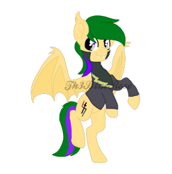 Size: 1000x1010 | Tagged: safe, alternate version, artist:kaifloof, base used, oc, oc only, oc:lightning saber, species:bat pony, species:pony, g4, bat pony oc, bat wings, clothing, commission, costume, male, shadowbolts costume, simple background, solo, stallion, transparent background, wings