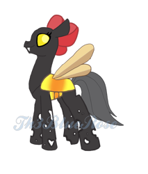 Size: 558x654 | Tagged: safe, artist:kaifloof, base used, oc, oc:clipper, species:changeling, g4, changeling oc, yellow changeling