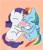 Size: 500x583 | Tagged: dead source, safe, artist:devilkitmoon, character:rainbow dash, character:rarity, species:pegasus, species:pony, species:unicorn, ship:raridash, g4, cuddling, duo, heart, holding hooves, lesbian, simple background