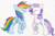 Size: 1175x775 | Tagged: safe, artist:selective-yellow, character:rainbow dash, character:rarity, species:pegasus, species:pony, species:unicorn, ship:raridash, g4, duo, horseshoes, lesbian, smiling, traditional art, white background