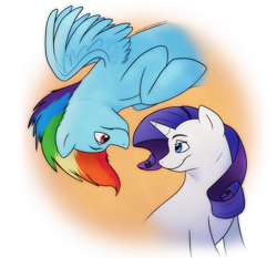 Size: 926x863 | Tagged: safe, artist:arcticwaters, character:rainbow dash, character:rarity, species:pegasus, species:pony, species:unicorn, ship:raridash, g4, lesbian