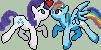 Size: 101x50 | Tagged: safe, artist:fionnin4ever, character:rainbow dash, character:rarity, species:pegasus, species:pony, species:unicorn, ship:raridash, g4, boop, icon, lesbian, sprite