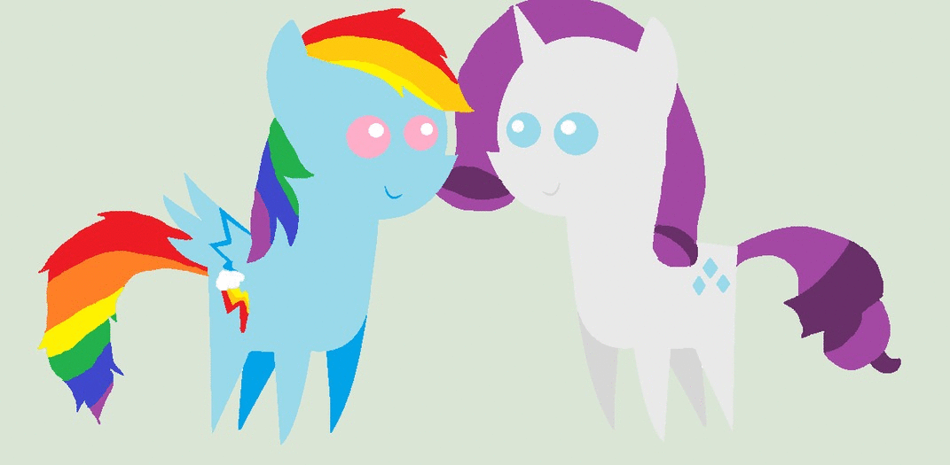 Size: 1071x525 | Tagged: safe, artist:fionnin4ever, edit, character:rainbow dash, character:rarity, species:pegasus, species:pony, species:unicorn, ship:raridash, g4, animated, boop, gif, lesbian, pointy ponies