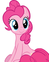 Size: 3982x5000 | Tagged: safe, artist:wcctnoam, manebooru original, character:pinkie pie, species:earth pony, species:pony, g4, coiled tail, simple background, sitting, transparent background, vector