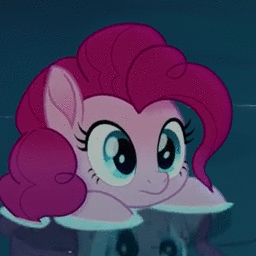 Size: 256x256 | Tagged: safe, edit, editor:wcctnoam, manebooru original, character:pinkie pie, species:earth pony, species:pony, g4, my little pony: the movie (2017), blowing bubbles, floating, loop, swimming