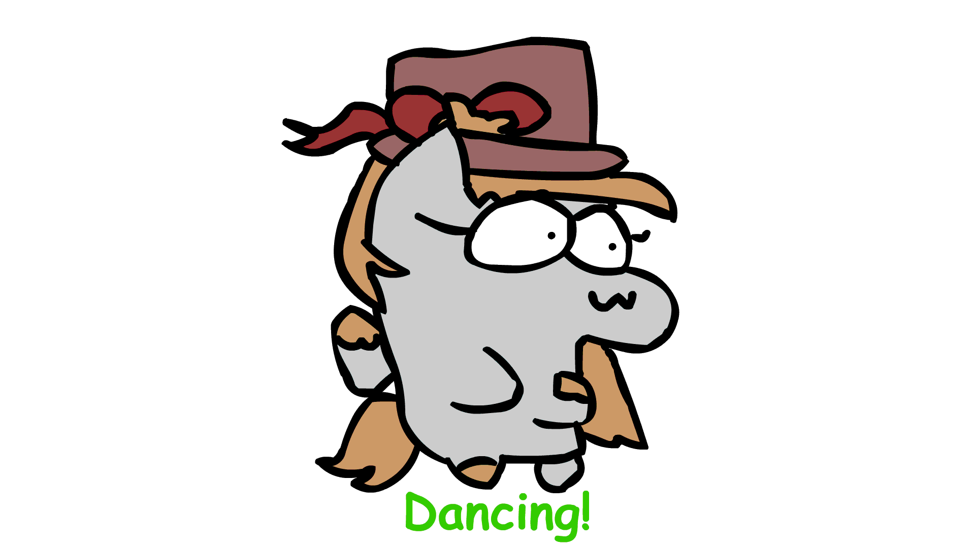 Size: 1920x1080 | Tagged: safe, artist:riddleoflightning, oc, oc:lost disk, species:pegasus, species:pony, g4, animated, bean pony, clothing, comic sans, gif, good trick, hat, solo, spinning, text