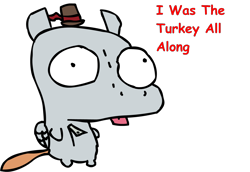 Size: 1860x1282 | Tagged: safe, artist:riddleoflightning, oc, oc:lost disk, species:pegasus, species:pony, g4, bean pony, blep, clothing, comic sans, costume, crossover, gir, hat, invader zim, simple background, solo, text, tongue out, transparent background, zipper