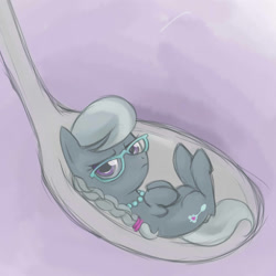 Size: 2000x2000 | Tagged: safe, artist:shirl-ame, character:silver spoon, species:earth pony, species:pony, g4, female, glasses, high res, literal, pearl necklace, solo, solo female, spoon