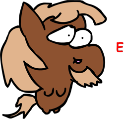 Size: 985x941 | Tagged: safe, artist:riddleoflightning, oc, species:earth pony, species:pony, g4, bean pony, beard, comic sans, e, facial hair, simple background, solo, text, transparent background