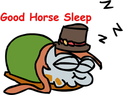 Size: 1118x864 | Tagged: safe, artist:riddleoflightning, oc, oc:lost disk, g4, bean pony, clothing, comic sans, hat, simple background, sleeping, solo, text, transparent background