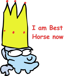 Size: 1056x1165 | Tagged: safe, artist:riddleoflightning, oc, g4, bean pony, comic sans, comically large hat, crown, simple background, solo, text, transparent background