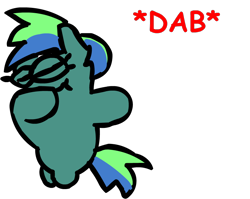 Size: 858x683 | Tagged: safe, artist:riddleoflightning, oc, oc:wind chaser, species:earth pony, species:pony, g4, bean pony, comic sans, dab, simple background, solo, text, transparent background