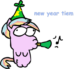 Size: 1315x1163 | Tagged: safe, artist:riddleoflightning, oc, species:pony, species:unicorn, g4, bean pony, clothing, comic sans, hat, noisemaker, party hat, simple background, solo, text, transparent background