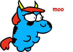 Size: 1156x827 | Tagged: safe, artist:riddleoflightning, oc, species:cow, g4, comic sans, simple background, solo, species swap, text, transparent background