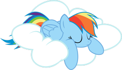 Size: 3227x1858 | Tagged: safe, artist:abydos91, character:rainbow dash, species:pegasus, species:pony, g4, cloud, female, mare, sleeping, solo