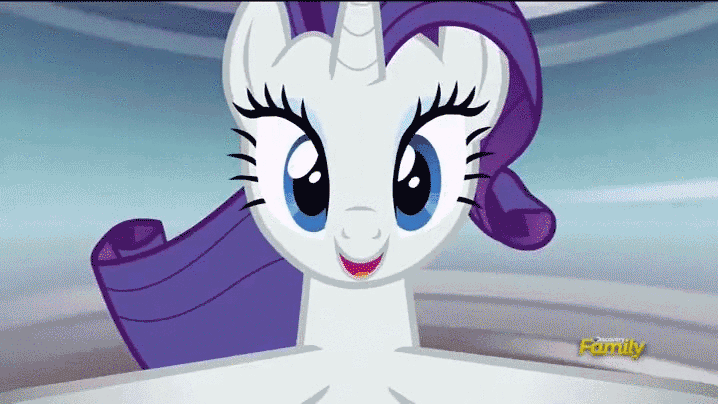 Size: 718x404 | Tagged: safe, edit, screencap, character:rainbow dash, character:rarity, species:pegasus, species:pony, species:unicorn, ship:raridash, episode:canterlot boutique, episode:tanks for the memories, g4, my little pony: friendship is magic, animated, discovery family logo, duo, gif, lesbian, singing