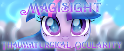 Size: 1333x557 | Tagged: safe, artist:prince-lionel, edit, editor:cadenza heartsong, character:twilight sparkle, character:twilight sparkle (alicorn), species:alicorn, species:pony, fanfic:magisight: thaumaturgical ocularity, g4, beautiful, eyes, fanfic art, looking at you, movie accurate, solo