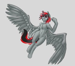 Size: 993x875 | Tagged: safe, artist:daynightcycle, oc, oc only, oc:serendipity, species:anthro, g4, flying, simple background, solo, spread wings, wings