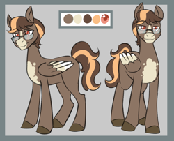 Size: 930x750 | Tagged: no source, safe, artist:jitterbugjive, oc, oc only, oc:love letter (masque), species:pegasus, species:pony, g4, glasses, male, reference sheet, solo