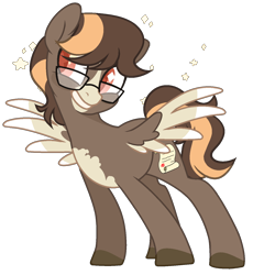 Size: 1332x1450 | Tagged: safe, artist:unichan, oc, oc only, oc:love letter (masque), species:pegasus, species:pony, g4, glasses, male, solo