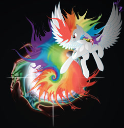 Size: 880x907 | Tagged: dead source, safe, artist:miz-jynx, character:rainbow dash, species:pegasus, species:pony, g4, feathered wings, feathers, female, flying, mare, rainbow, smiling, solo, spread wings, tail, wings