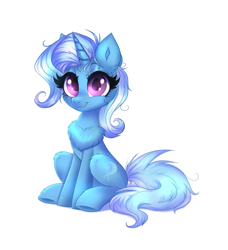 Size: 2184x2400 | Tagged: safe, artist:confetticakez, character:trixie, species:pony, species:unicorn, g4, chest fluff, cute, female, mare, sitting, solo, trixiebetes, underhoof