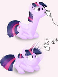 Size: 1668x2224 | Tagged: safe, artist:yamasan3121, character:twilight sparkle, species:alicorn, species:pony, g4, boop, motion lines, pointer, scared, sound effects