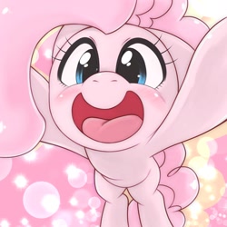 Size: 1536x1536 | Tagged: safe, artist:kurogewapony, character:pinkie pie, species:earth pony, species:pony, g4, daily pinkie pie, female, mare, open mouth, smiling, solo