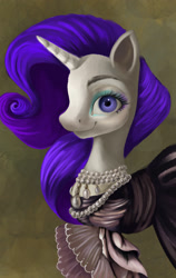 Size: 1900x3000 | Tagged: safe, artist:flower-lescence, character:rarity, species:pony, species:unicorn, g4, dress, jewelry, necklace, pearl necklace