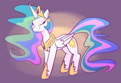 Size: 3421x2349 | Tagged: safe, artist:graphene, character:princess celestia, species:alicorn, species:pony, g4, eyes closed, smiling, solo