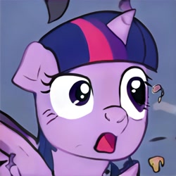 Size: 1024x1024 | Tagged: safe, ai model:thisponydoesnotexist, character:twilight sparkle, character:twilight sparkle (alicorn), species:alicorn, species:pony, g4, reaction image, solo
