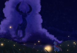 Size: 1280x877 | Tagged: safe, artist:bearmation, manebooru spotlight, character:ocellus, character:thorax, species:reformed changeling, g4, cloud, female, firefly, male, mare, stallion, the lion king