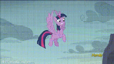 Size: 400x225 | Tagged: safe, edit, edited screencap, screencap, character:twilight sparkle, character:twilight sparkle (alicorn), species:alicorn, species:pony, episode:the hooffields and mccolts, g4, my little pony: friendship is magic, animated, dio brando, discovery family logo, female, freeze spell, jojo's bizarre adventure, mare, non-looping gif, road roller, steamroller, za warudo