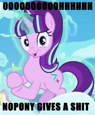 Size: 304x367 | Tagged: safe, edit, screencap, character:fluttershy, character:starlight glimmer, species:pony, species:unicorn, episode:the cutie re-mark, 8^y, animated, caption, cloud, cute, female, filthy frank, gif with captions, glimmerbetes, levitation, magic, mare, reaction image, self-levitation, starlight says bravo, telekinesis, vulgar