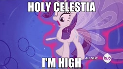 Size: 1080x608 | Tagged: safe, edit, edited screencap, screencap, character:rarity, species:breezies, episode:it ain't easy being breezies, g4, my little pony: friendship is magic, breeziefied, caption, drug use, humor, meme, rarbreez, solo, species swap, transformation