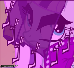 Size: 760x699 | Tagged: safe, edit, screencap, character:coloratura, character:countess coloratura, episode:the mane attraction, g4, my little pony: friendship is magic, image macro, jojo's bizarre adventure, meme, menacing, onomatopoeia, to be continued, ゴ ゴ ゴ